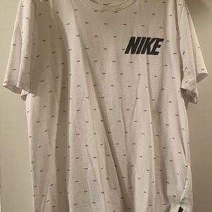 Nike White Short Sleeve Tee with Black Chest Logo